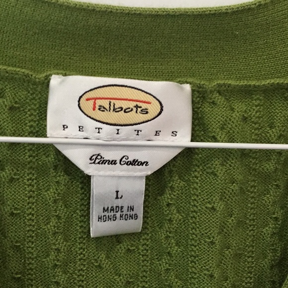 Talbots Petites Green Cardigan sweater. - Picture 2 of 4